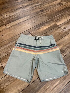 Men's Light Sage Stripe Swim Trunks - Jetty brand size 32